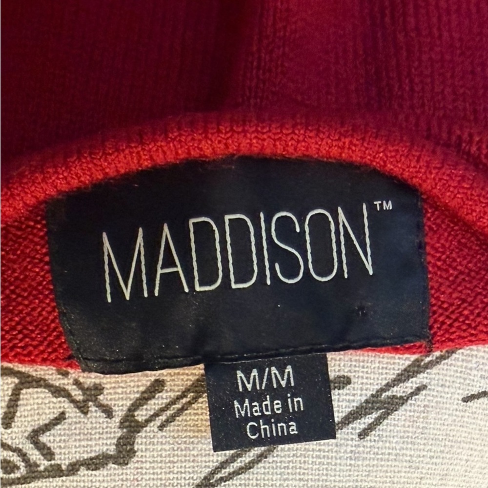 Madison Rich Red V-Neck Sweater - Picture 5 of 5